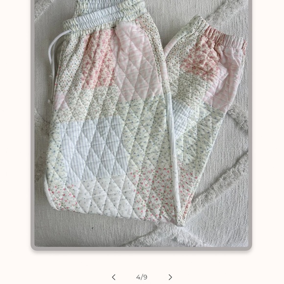 Sunkissed Coconut Quilted Pastel Joggers - Picture 4 of 7